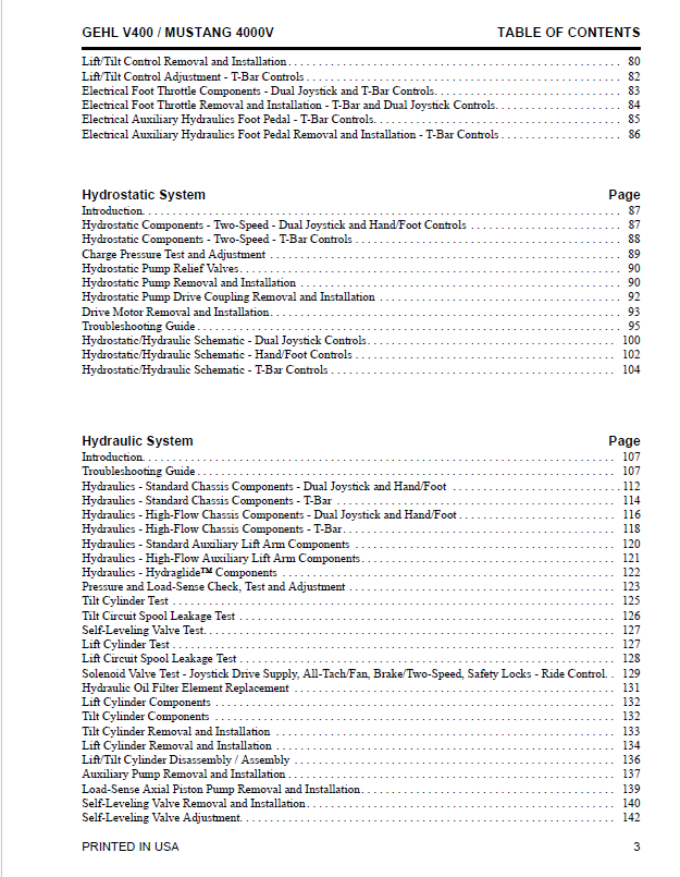 GEHL V400 Mustang 4000V Complete Service Manual 50950064 PDF