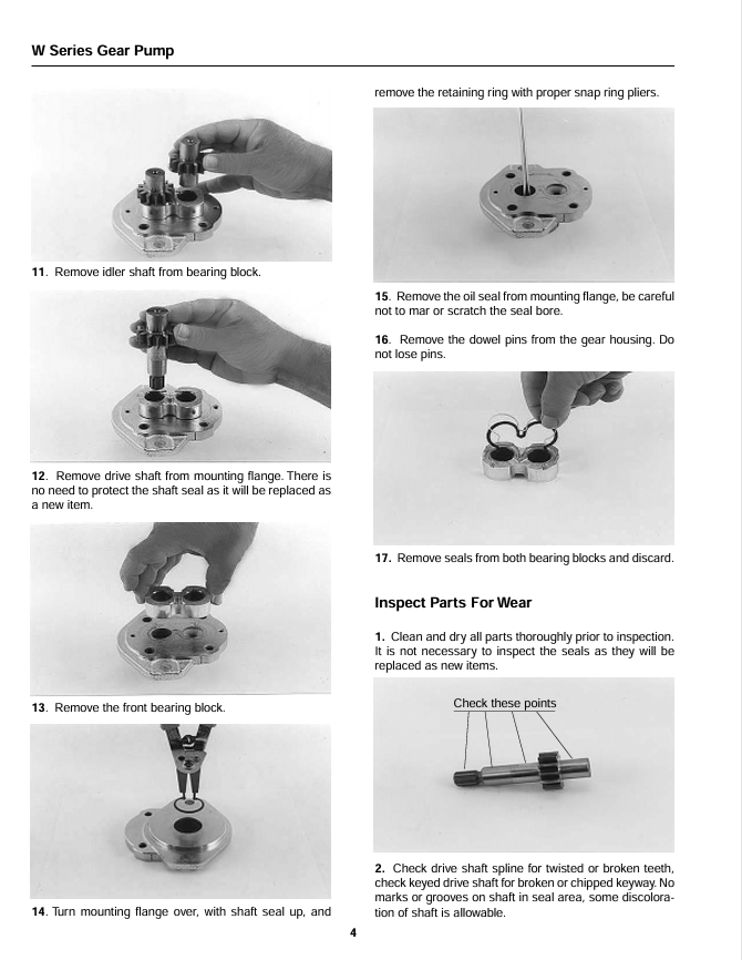 GEHL W Series Hydraulic Gear Pump and Gear Motor Service Manual PDF