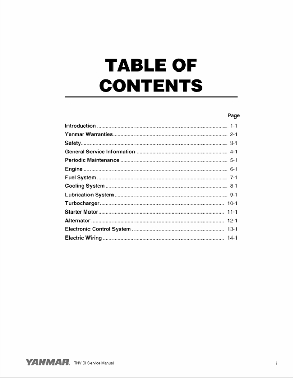GEHL YANMAR Industrial Engine Workshop Manual 2TNV70 3TNV70 3TNV76 PDF