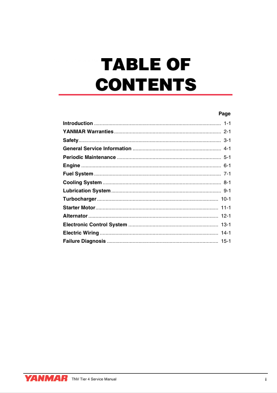 GEHL Yanmar TNV Engine Workshop & Repair Manual 50950137 PDF