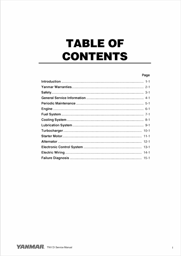GEHL Yanmar TNV Series Diesel Engine Repair Manual 917172