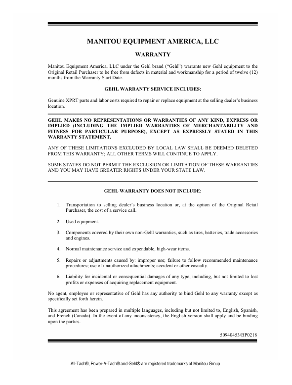 GEHL Z25 Compact Excavator Operation and Maintenance Manual PDF