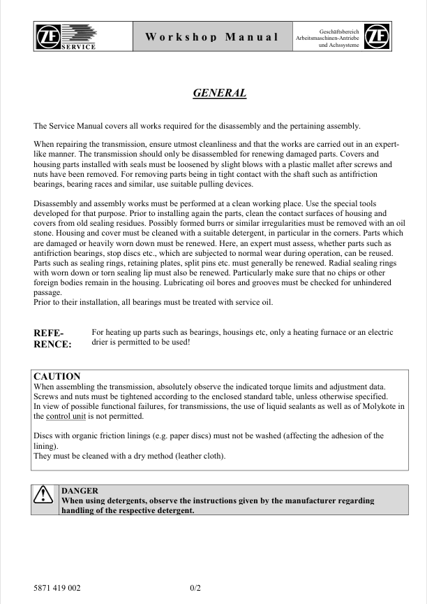 GEHL ZF-Planetary Axle AP-R 715 Service & Repair Manual 918363 PDF
