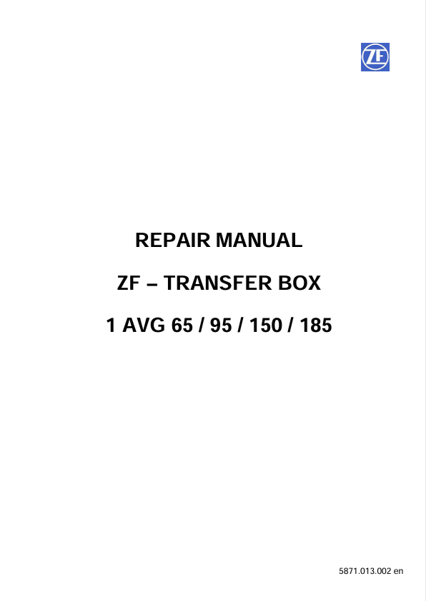 GEHL ZF Transfer Box 1 AVG 65, 95, 150, 185 Repair Manual PDF