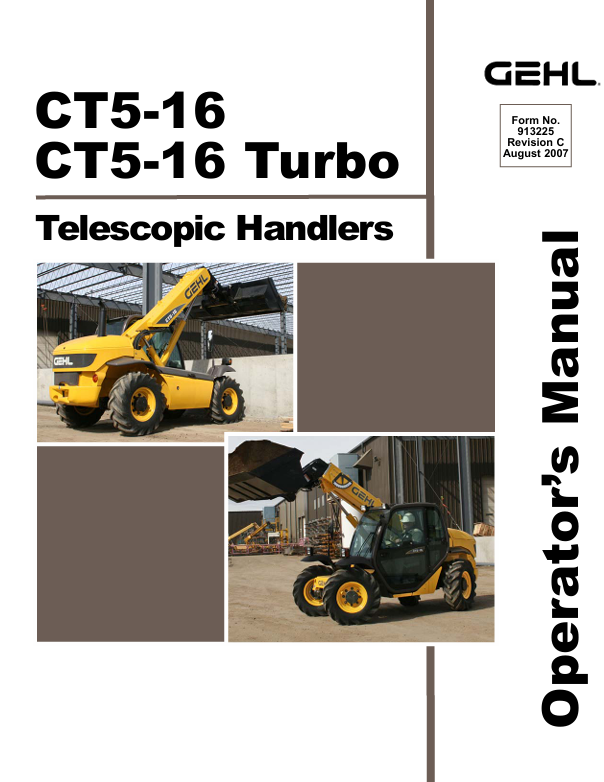 GHEL CT5-16 Turbo Telescopic Handler Operator Manual 913225 PDF Download
