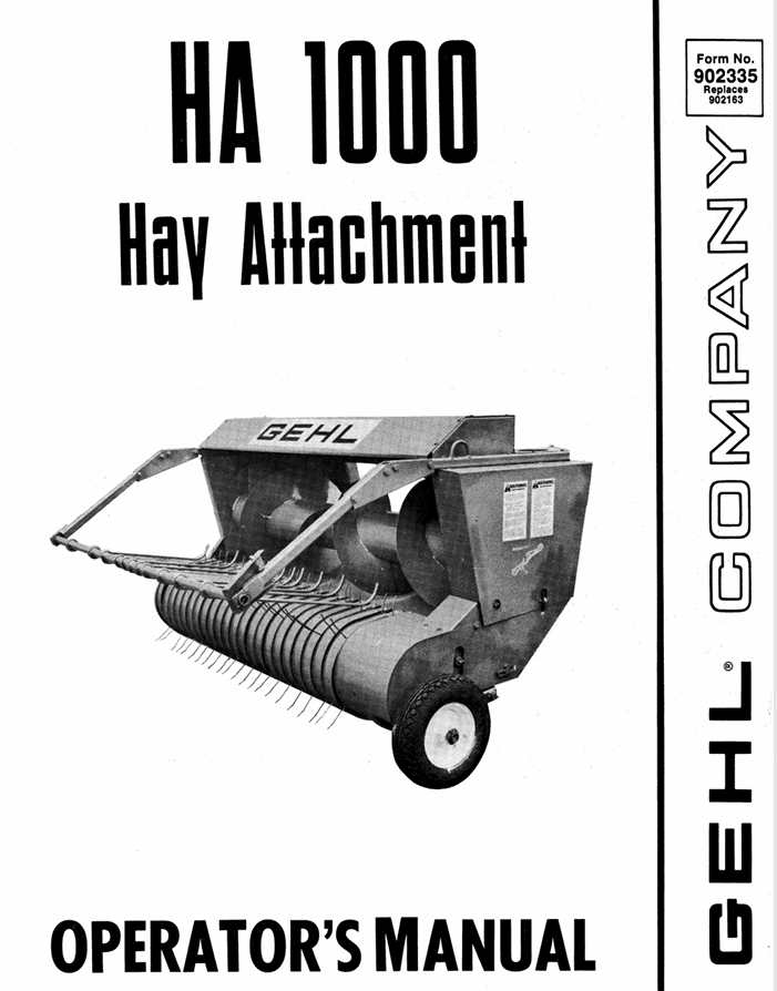 GHEL HA 1000 Hay Attachment Operator Manual 902335 PDF Download