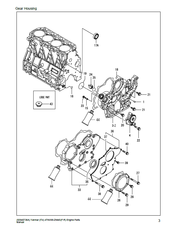 Gehl Loader & Mustang Engine Parts Manual - 50940736 PDF Download