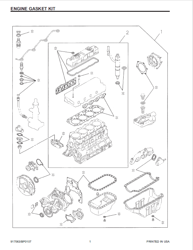 Gehl Track Loader 917063 Parts Manual: Mustang 4JG1-TPA, CTL70, MTL20