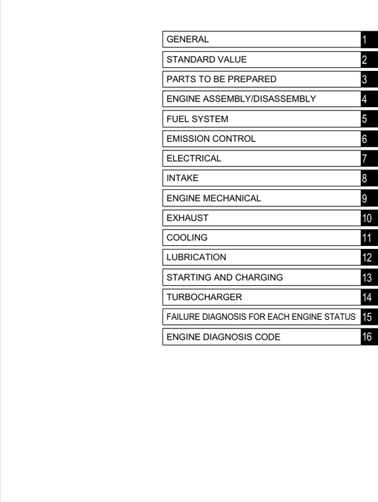 HINO J08E-TM Diesel Engine Service & Repair Workshop Manual