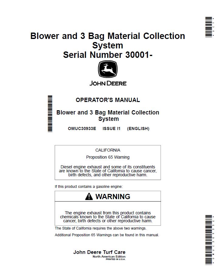 How to Install & Maintain John Deere OMUC30933E Collection System
