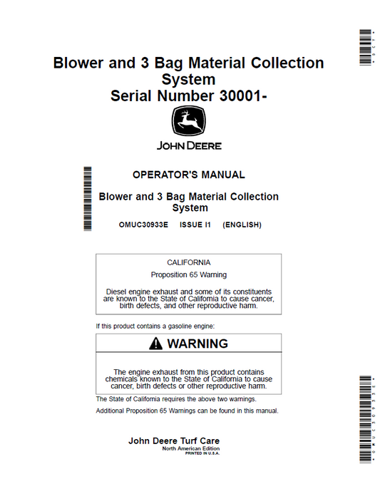 How to Install & Maintain John Deere OMUC30933E Collection System