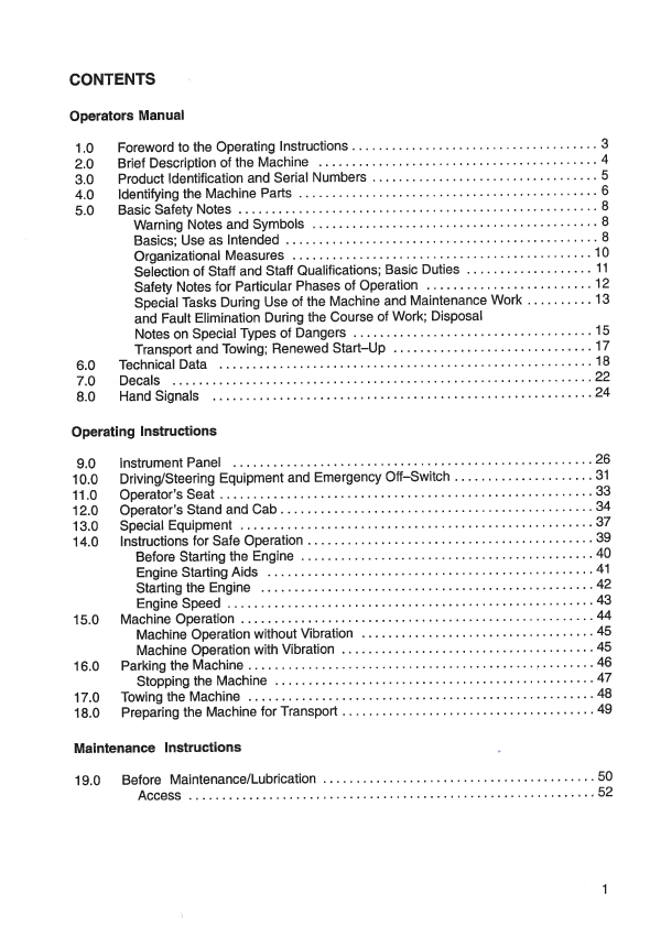 JCB 1105D / PD Single Drum Roller Operation and Maintenance PDF