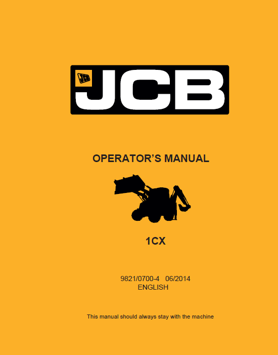 JCB 1CXWS & 1CXT Tier 3 Operator Manual PDF