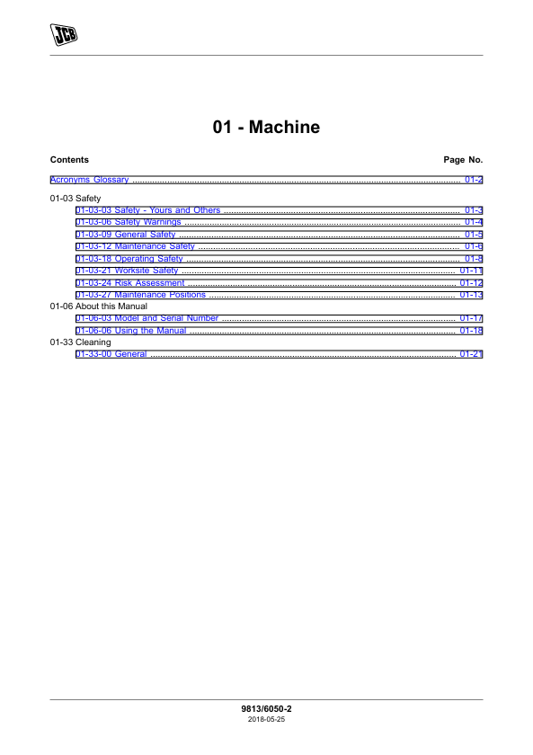 JCB 1CX & 1CXT Service Manual PDF Download