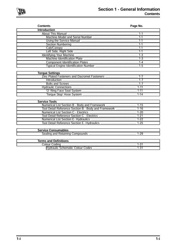 JCB 1CX Repair and Workshop Manual PDF