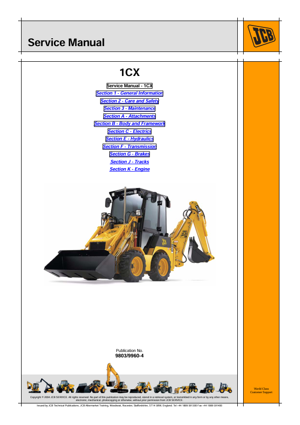 JCB 1CX Service Manual PDF Download and Repair Guide