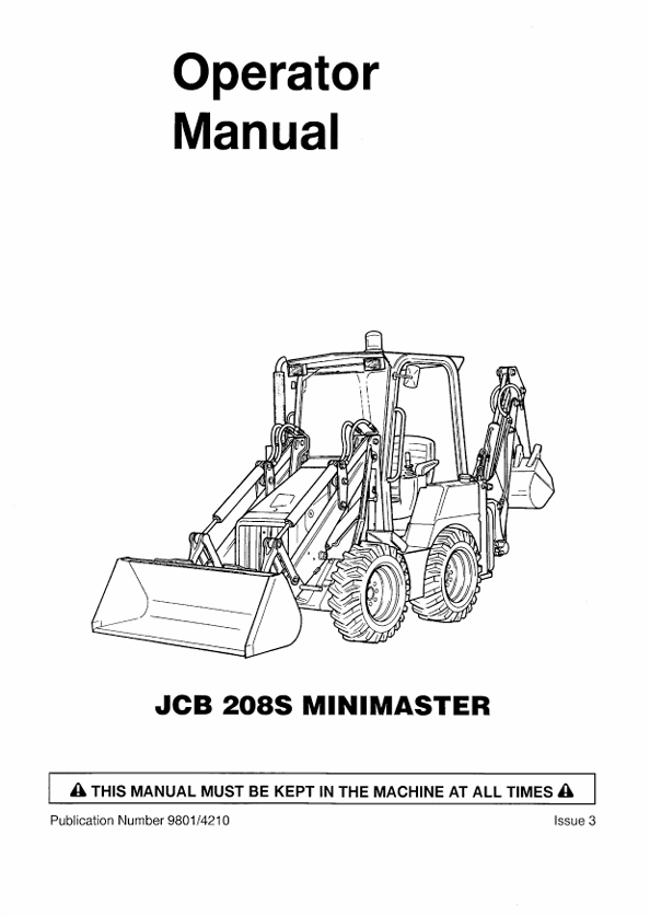 JCB 208S MiniMaster Operator Manual PDF