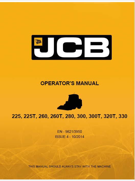 JCB 225, 260, 280, 300, 330 Operator Manual PDF Download
