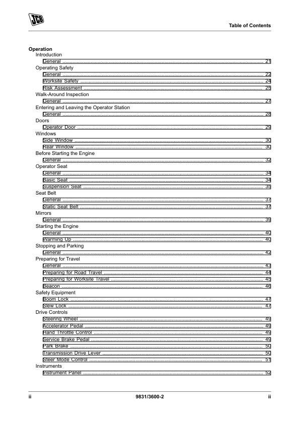 JCB 2DX Operator’s Manual PDF | Backhoe Loader Manual
