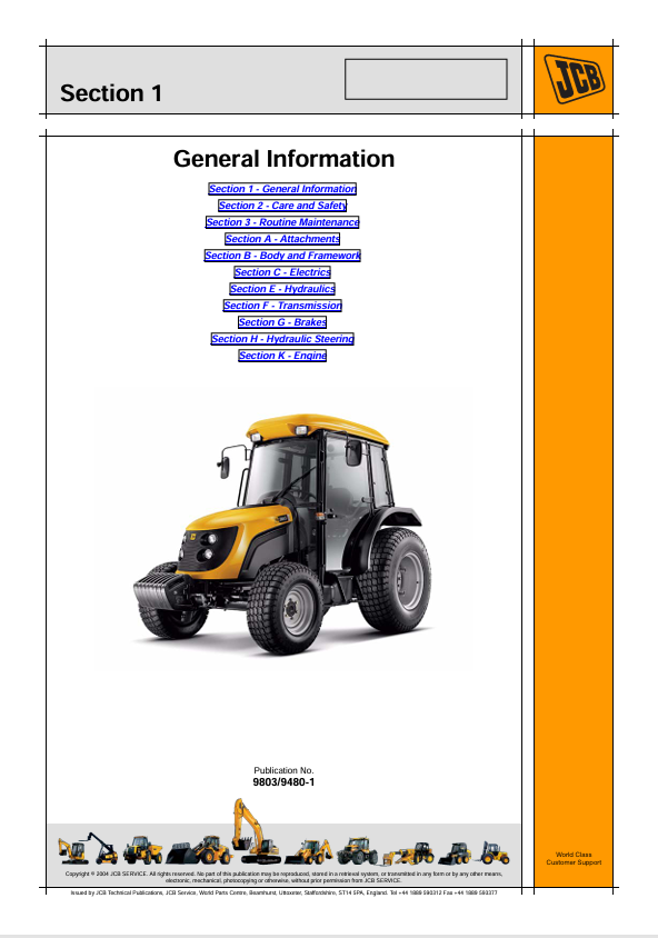 JCB 354/360 Tractor Repair & Workshop Manual PDF