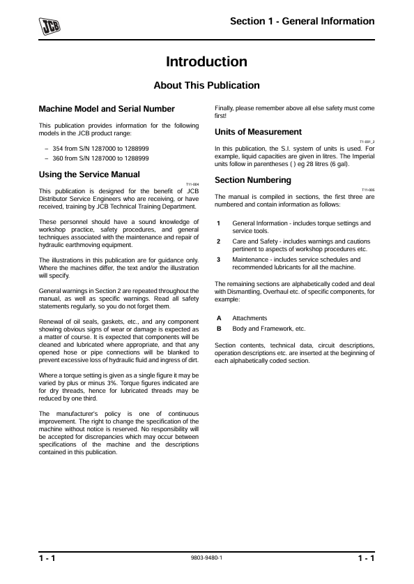 JCB 354/360 Tractor Workshop Manual PDF | Service Guide