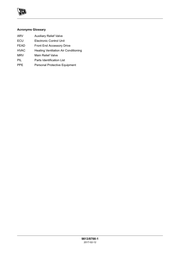 JCB 380 Excavator Workshop Service Manual PDF Download