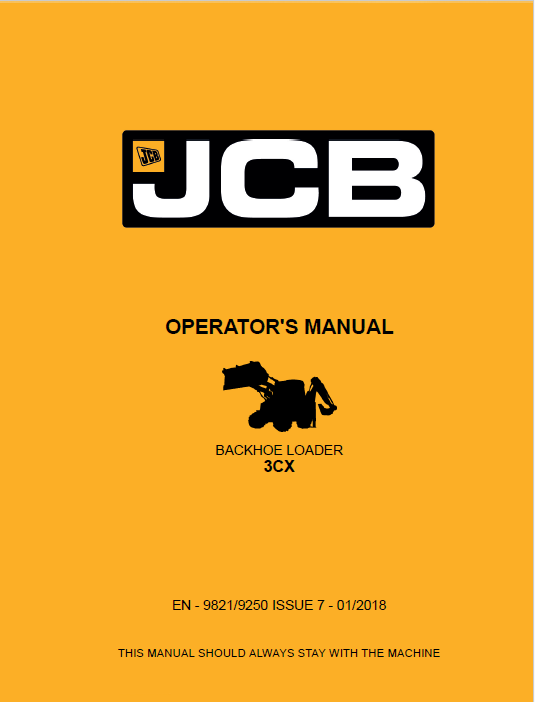 JCB 3CX Backhoe Loader Operator Manual PDF Download
