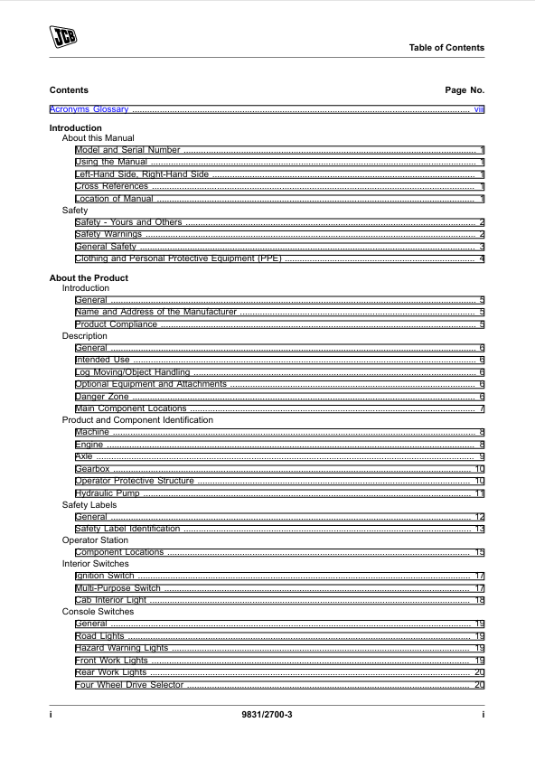 JCB 3CX Backhoe Operator Manual PDF – Operating Guide