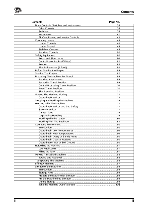 JCB 3C Backhoe Loader Manual PDF – Operator Instructions