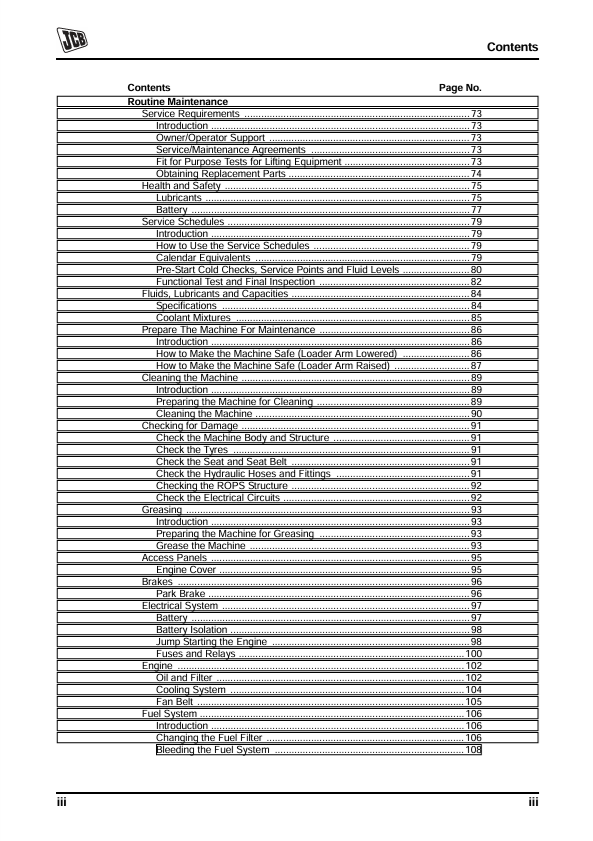 JCB 403 Operator & Maintenance Manual PDF Download