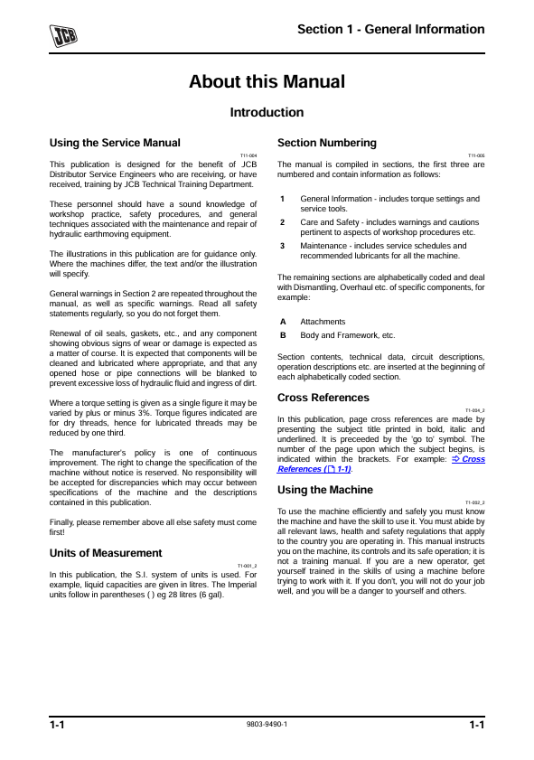JCB 403 Technical Service and Troubleshooting Guide