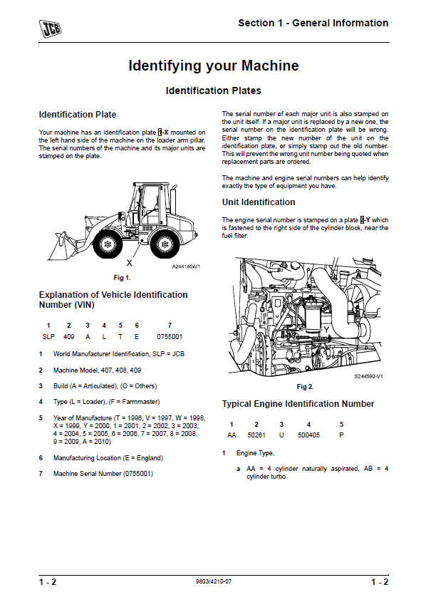 JCB 407B ZX, 408B ZX, 409B Z, 410B ZX, 411B ZX: Factory Service & Repair