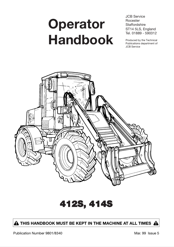 JCB 412S, 414S Operator Manual PDF