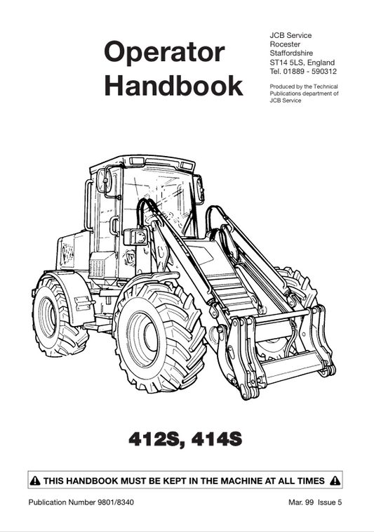JCB 412S, 414S Operator Manual PDF