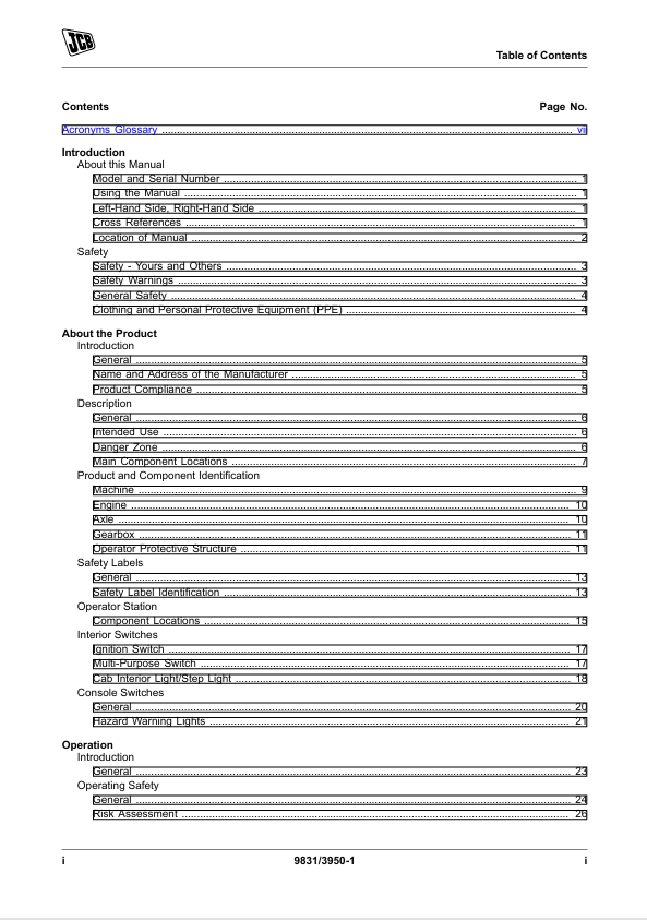 JCB 4160 4190 4220 Fastrac Tractor Operator & Maintenance Manual PDF