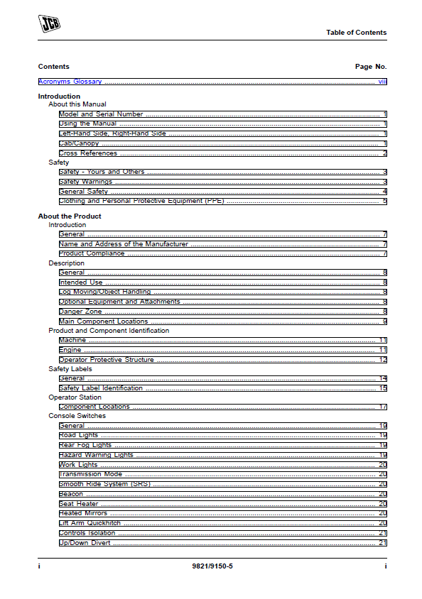 JCB 418S Loader Operator Manual PDF — Specs & Safety