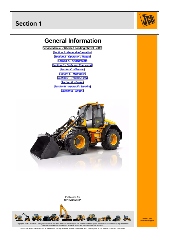 JCB 418S Service and Repair Manual PDF Download