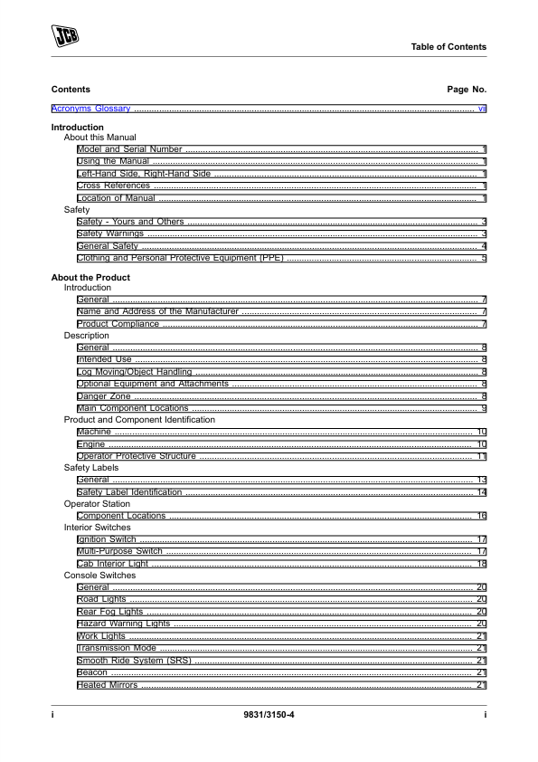JCB 422ZX Loader Manual PDF