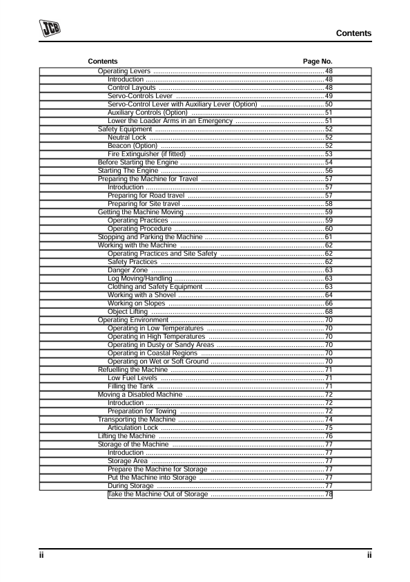JCB 422ZX Machine Operator Manual PDF Download