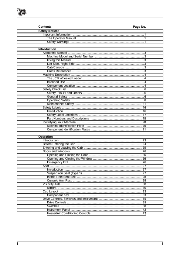 JCB 422ZX Operator & Maintenance Manual PDF