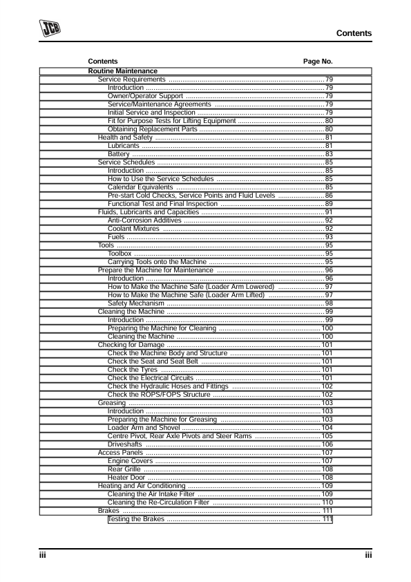 JCB 422ZX Wheel Loader Operator Manual PDF