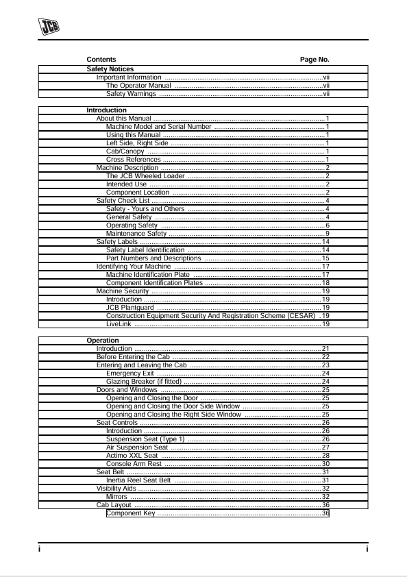 JCB 426E 434S 436E 456E Tier 3 Operator & Maintenance Manual