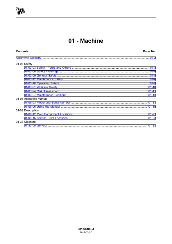 JCB 427, 435S & 437 Loader Service Manual PDF Download