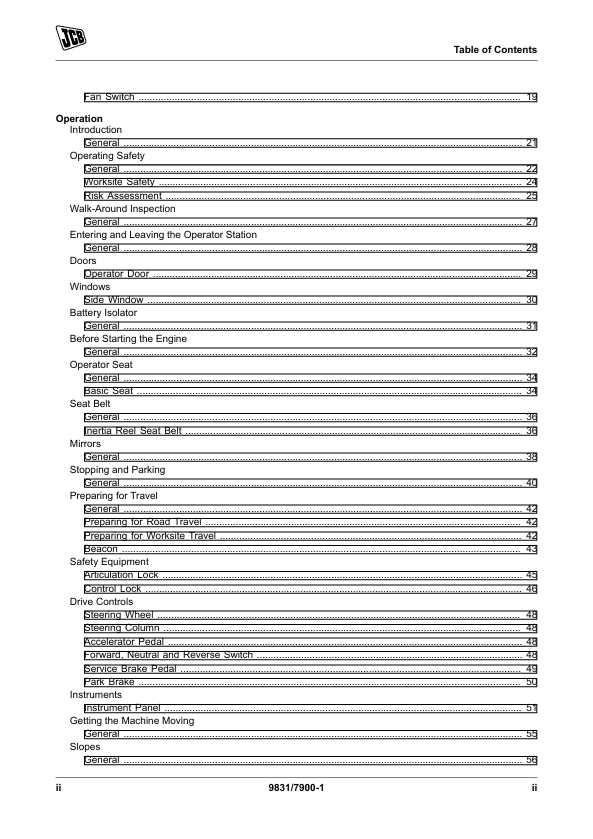 JCB 432ZX Plus Loader Service & Operator Manual PDF