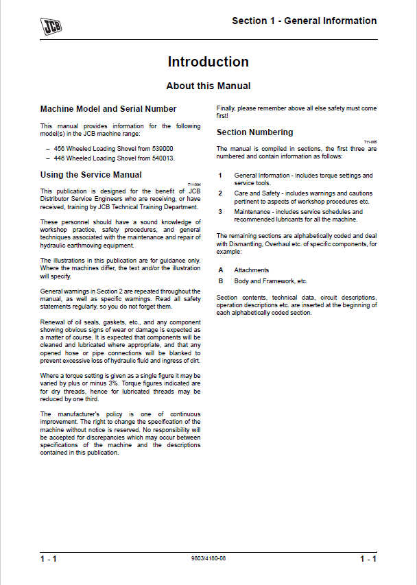 JCB 446 & 456 Loader Service Manual: Step-by-Step Maintenance Guide