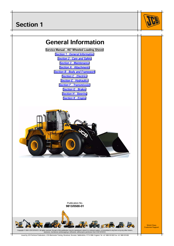 JCB 467 Wheeled Loading Shovel Service Manual PDF