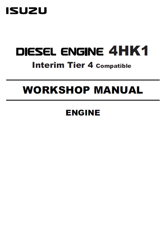 JCB 4HL1 Interim Tier 4 Diesel Engine Workshop & Repair Manual