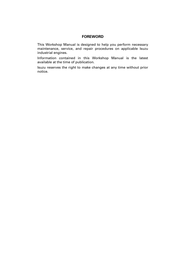 JCB 4LB1 4LC1 4LE1 Diesel Engine Repair and Service Manual PDF