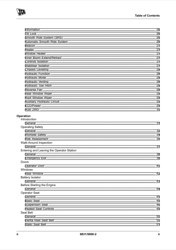 JCB 506-23 509-23 512-26 Variable Reach Truck Manual PDF