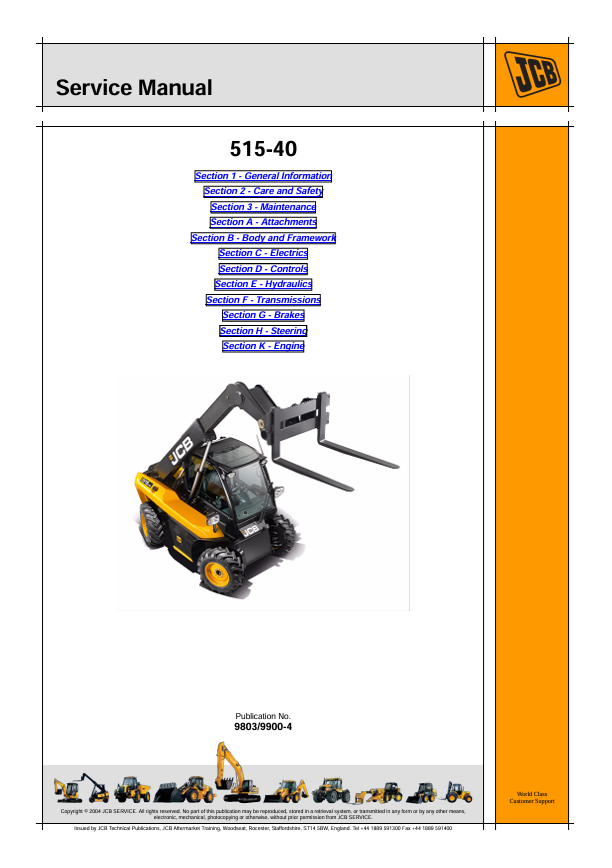 JCB 515-40 Service Manual PDF – Repair & Maintenance Guide